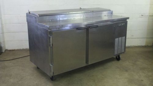 Beverage air refrigerated pizza prep table 67&#034; 2 door cooler pt67 for sale