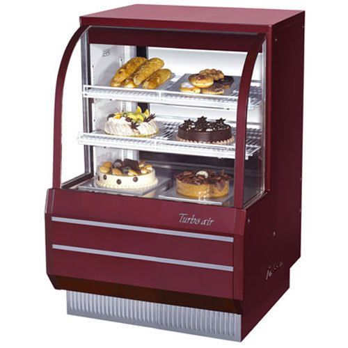Turbo tcgb-36-2 display case, curved glass, bakery, refrigerated, 36-1/2&#034; long x for sale