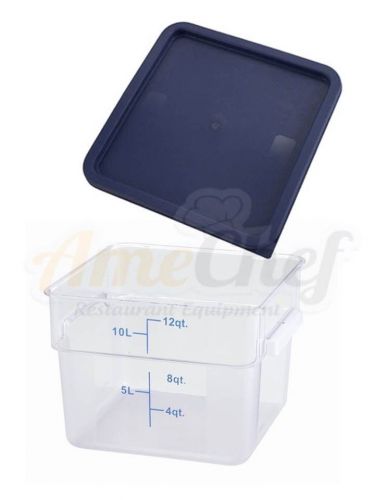 New Set of 6 Polycarbonate Clear Food Storage Square Containers 12 Qt with Lids
