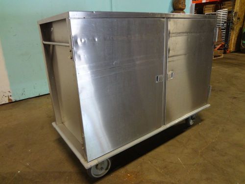 H.D.COMMERCIAL S.S. FOOD DELIVERY CART w/REMOVABLE INSIDE SPEED RACK, 8&#034; CASTERS