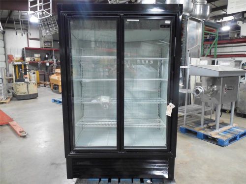 Hussmann 2 glass door display reach in cooler - black-model hgm-2-bs - beautiful for sale