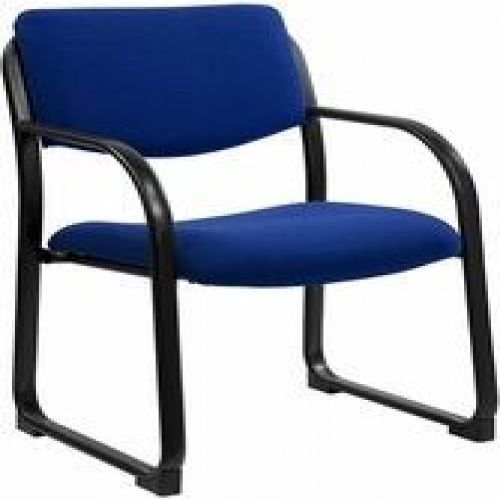 Flash Furniture BT-508-NVY-GG Navy Fabric Executive Side Chair with Sled Base