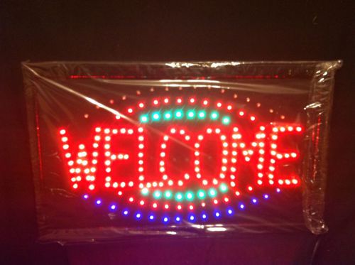 22x13&#034; Extra Large CHV WELCOME LED Lighted Sign Business Shop Illuminated Motion