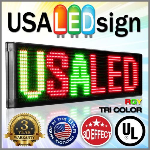 SCROLLING PROGRAMMABLE LED 3 COLOR MESSAGE SIGN 40&#034;X15&#034;