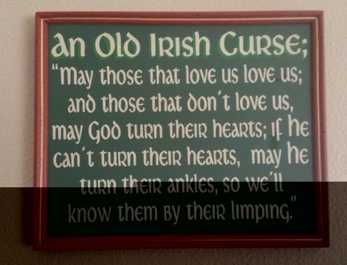 Old Irish Curse Bar Pub Sign