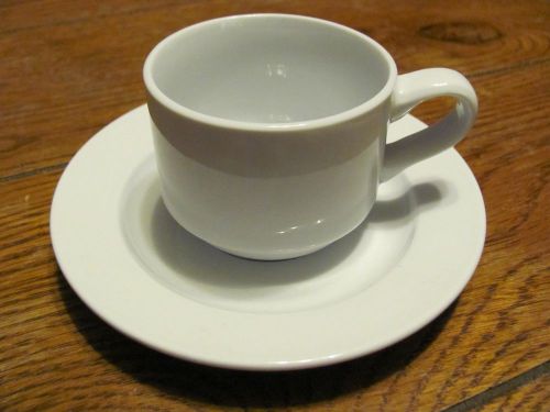 3 Dozen Each Espresso Cup &amp; Saucer 4 Oz. White Corby Hall Fine Porcelain A074