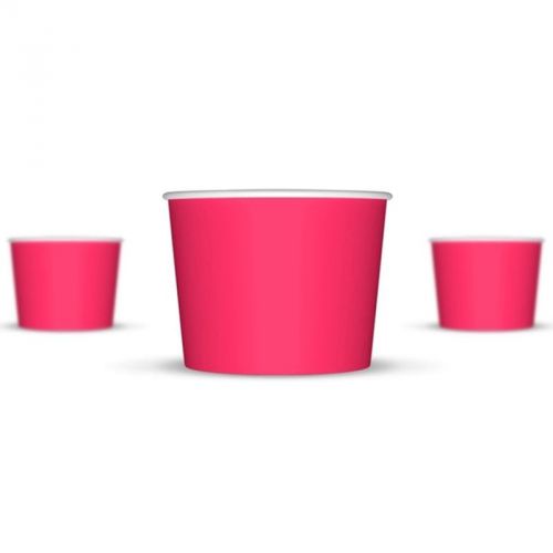 4 oz Pink Paper Ice Cream Cups - 1,000 / Case
