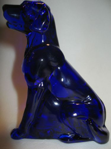 Cobalt Blue glass Labrador Retriever paperweight Lab dog puppy pup art figure nr
