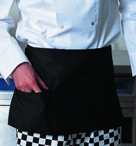 8 pc BLACK WAITER/ WAITRESS SERVER 3 POCKET WAIST APRON