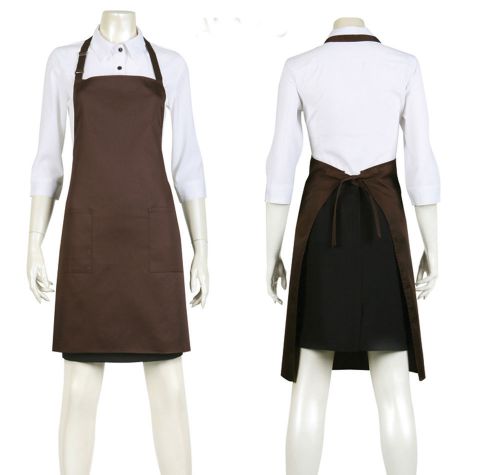 new brown barista bakery waiter server aprons with 2 front pocket chef 69x72cm