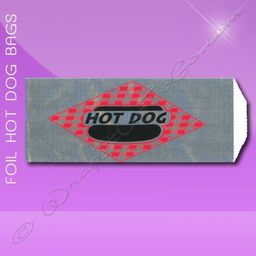 Foil Hot Dog Bags – 3-1/2 x 1-1/2 x 8-3/4 – Printed Hot Dog