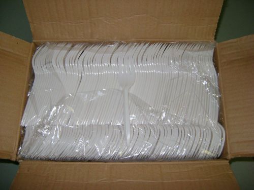 Medium Weight White Disposable Plastic Fork 1000/CS NEW High Parity