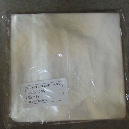 200 Clear Poly Pags - 7&#034; x 7&#034; 2 Mil  - Free Shipping!