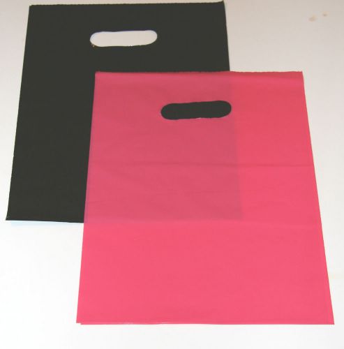 100  9&#034; x 12&#034; (50) PINK &amp; (50) BLACK GLOSSY Low-Density Plastic Merchandise Bags