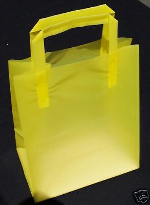 250 pcs Yellow Cub Frosty Retail Shopping Bags Gift Packaging Shopper Bag