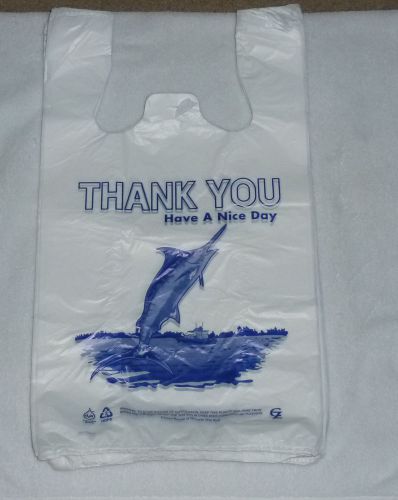T-Shirt Plastic Bags Biodegradable White Marlin Fish