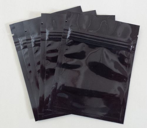 Each 1000PCS 3.5&#034; x 4.75&#034; Black aluminum foil Ziplock Bags