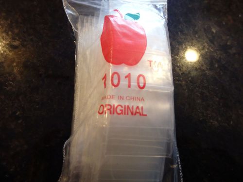 1010 Apple 100 Mini Ziplock Bag Bags Baggies Tiny Plastic Jewelry Coin Dime