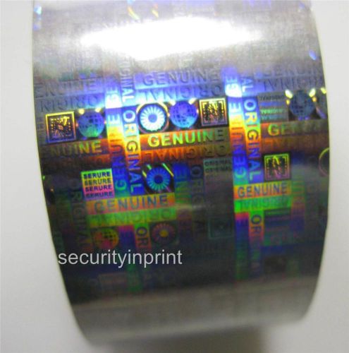 Holographic Silver Security Hot Foil &#034;GENUINE ORIGINAL&#034; Roll 30mm wide 120m Long