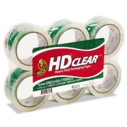 Duck Brand HD Packaging Tape  1.88 inch x 54.6 Yard  Crystal Clear  6 Rolls (CS-