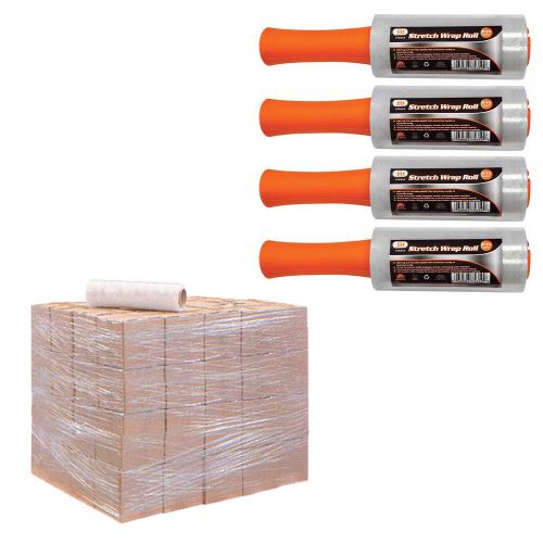 4 rolls stretch plastic wrap shrink film banding packing dispenser 5.5&#034; x 250&#039; ! for sale