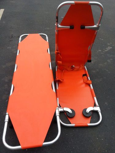 Ferno Folding Emergency Stretchers (2) Model 11&#039;s as shown one has safety belts