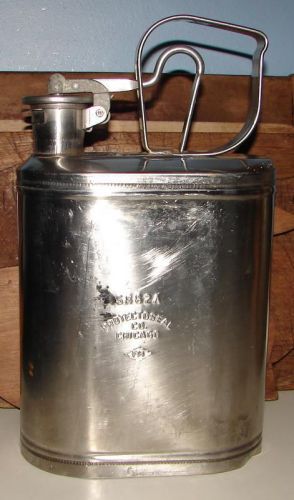 Vintage Protectoseal S882A Stainless Steel Explosion Proof Safety Gallon Can