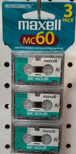 Maxell MC60 3 Pack MICROCASSETTES New &amp; Sealed (121214-W004)
