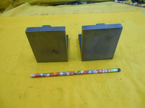 Pair of cast iron angle plates mill milling machine work holder set up tools for sale