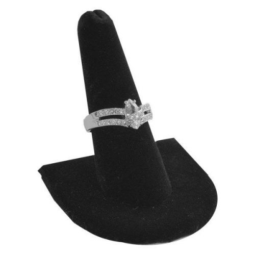 (12) Pack Of NEW Black Velvet Finger Ring Stand Jewelry Display