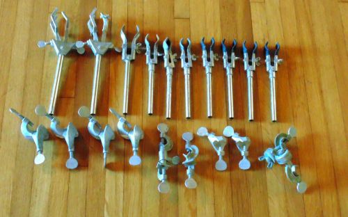 VINTAGE FISHER CASTALOY LABORATORY CLAMPS &amp; HOLDERS LOT OF 19