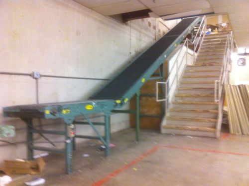 Hytrol electric powered belt conveyor elevator stairs material handler transport for sale