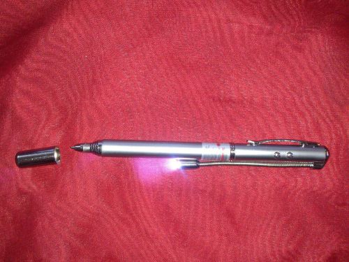 PEN Ballpoint Stylus Laser Pointer Flashlight Batteries Metal Nerd