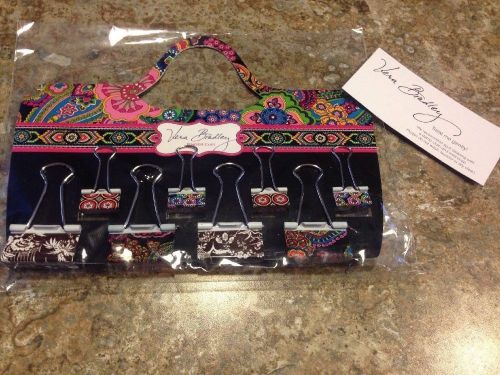 Vera Bradley Rare Symphony In Hue &amp; Imperial Toile Binder Clips New!