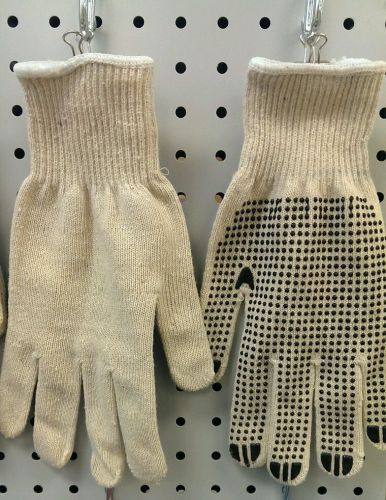 36 Pairs Cotton working Gloves with PVC Dot Extra Grip White