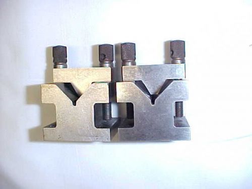 Matched Pair of Small Commercially Made in U.S.A. &#034;V&#034; Blocks with Clamps