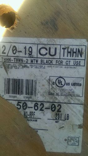 2/0-19 CU THHN Black Electrical wire