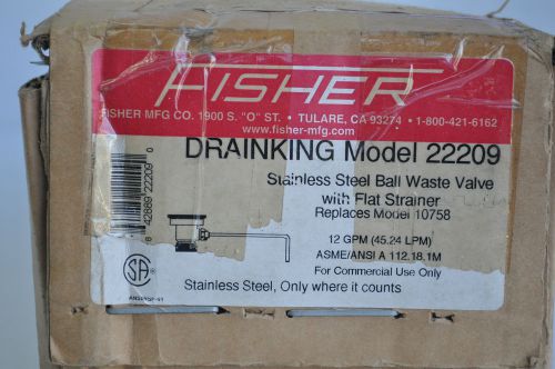Fisher Drainking Model 22209 Stainless Steel Ball Waste Valve with Strainer