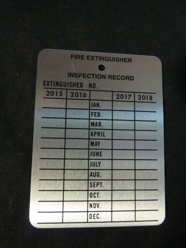 One 5-metal fire extinguisher  4-year inspection tags...2015-2016-2017-2018 for sale