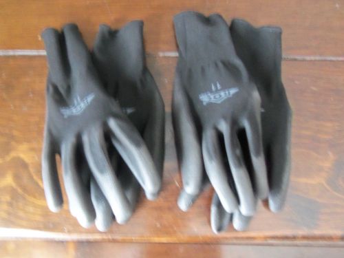 2 Pairs Magid Roc Polyester Gloves, Palm Coating, Work Protection, Black Size 11