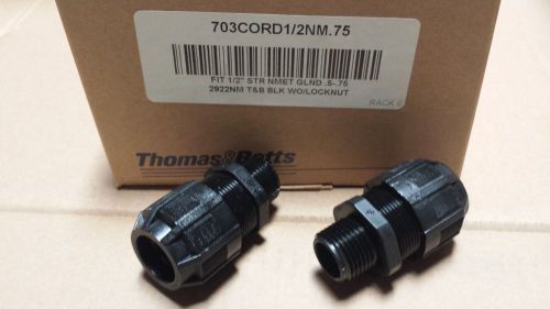 Thomas &amp; betts 2922nm nylon 1/2&#034; straight cord connector *lot of 25* - new for sale