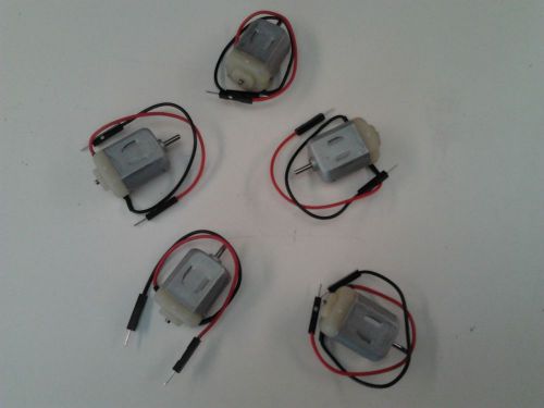lot of 5 DC motors 1.5 - 6V with pin tip leads for use with Arduino breadboards