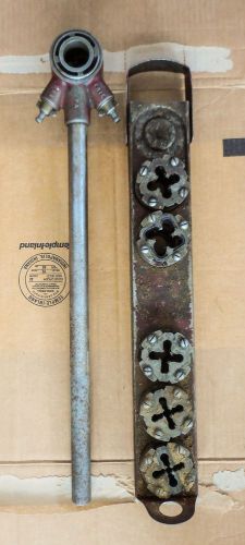 Reed mfg pipe threader 6 dies &amp; storage box 1&#034; 3/4&#034; 1/2&#034; 1/4&#034; 3/8&#034; 1/8&#034; for sale
