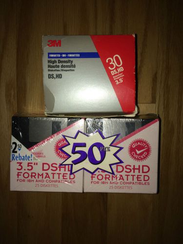 50 new sealed diskettes 3.5&#034; IBM formatted plus 28 new Imation diskettes