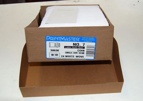 PrintMaster #7 Coin Envelope/ 3 1/2&#034; x 6 1/2&#034; / White Wove/ Latex Self Seal Flap