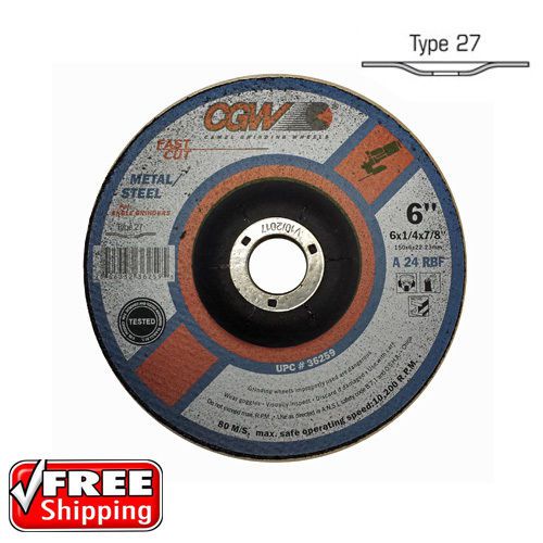 25 pack - 6&#034; x 1/4&#034; x 7/8&#034; a/o grinding disc cgw - camel grinding wheels 36259 for sale