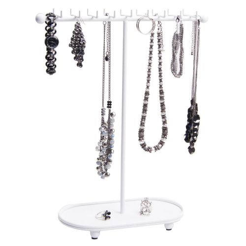 Necklace Holder Organizer Display Stand Storage Rack Jewelry Tree - White
