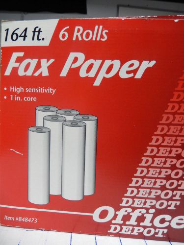 Office depot 8.5&#034; x 164&#039; fax paper high sensitivity - 848473 5 rolls *new* for sale