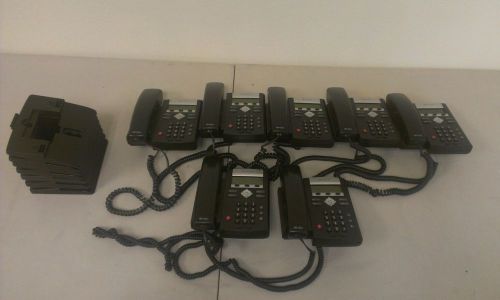Lot of 7 Polycom Soundpoint IP 335 IP335 Business Phones w/ Stands &amp; Headsets
