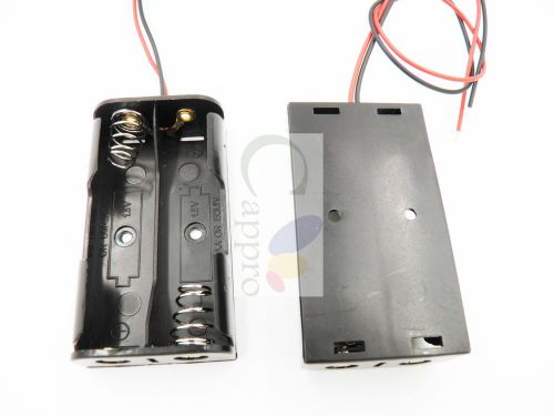 5pcs 2pin 1.5V AA Black Plastic Battery Cell Case Holder Battery Case New